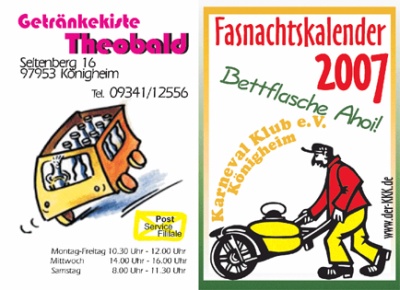 Bitte auf den blauen Link klicken um den Fasnachtskalender als PDF zu öffnen. KKK - Fasnachtskalender 2007 - Kampagne - 2007