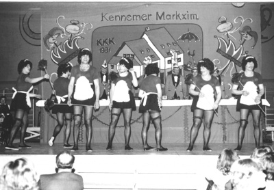 Männerballett: Karl Haag, Anton Haag, ?, ?, Adolf Waltert, Helmut Greß, Andreas Waltert KKK - 44 Jahre - ein Rückblick in Bildern - Der Verein - Geschichte